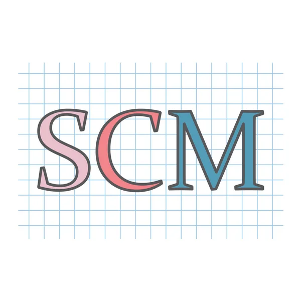 Scm Supply Chain Management Akronym Auf Kariertem Papier — Stockvektor