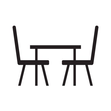 masa ve sandalyeler simge vektör çizim
