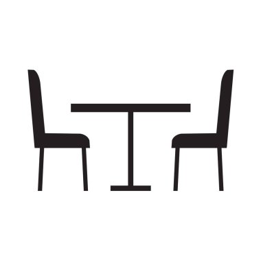 masa ve sandalyeler simge vektör çizim