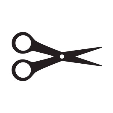 siyah makas simge vektör çizim