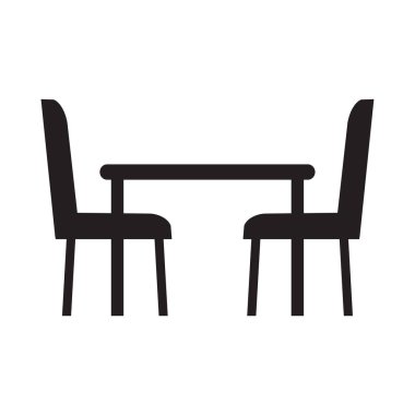 masa ve sandalyeler simge vektör çizim