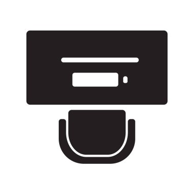 ofis masası bilgisayar ve sandalye simge vektör çizim ile