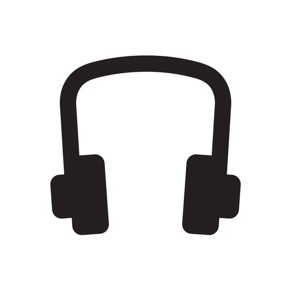 Schwarze Icon Vektor Abbildung Für Kopfhörer — Stockvektor