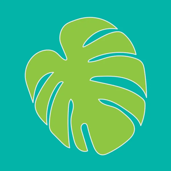 Palm Tree Lämnar Monstera Tropisk Växt Vektor Illustration — Stock vektor