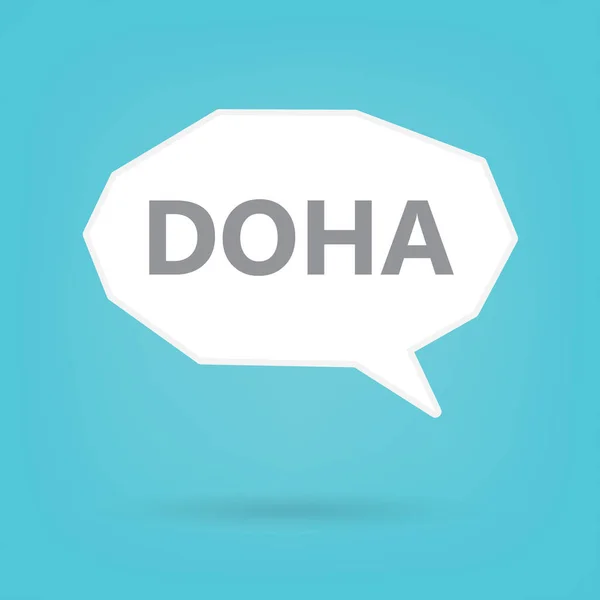 Doha Word Speech Bubble Vector Illustration - Stok Vektor