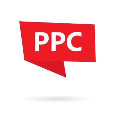 PPC (Pay Per Click) kısaltma bir etiket-vektör çizim üzerinde