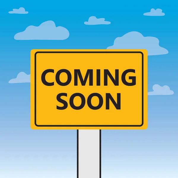 Coming Soon Written Billboard Vector Illustration — Stock Vector