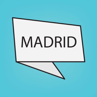 Madrid kelime üzerinde bir etiket-vektör çizim