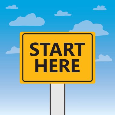 billboard-vektör çizim üzerinde yazılı başlama