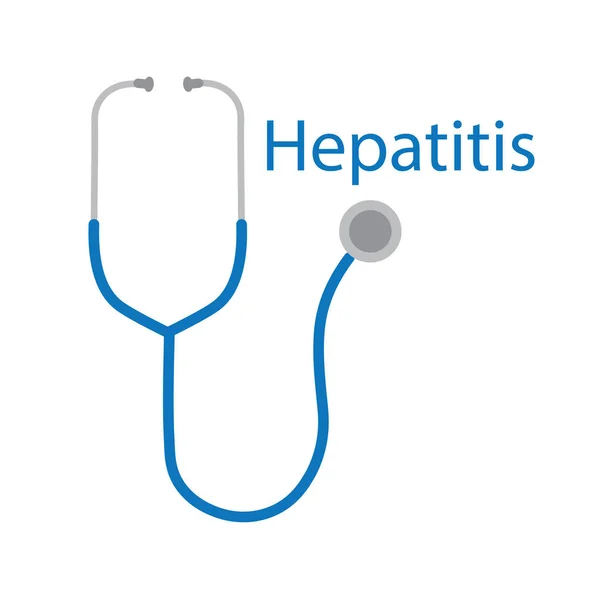Hepatit Word Och Stetoskop Ikon Vektor Illustration — Stock vektor