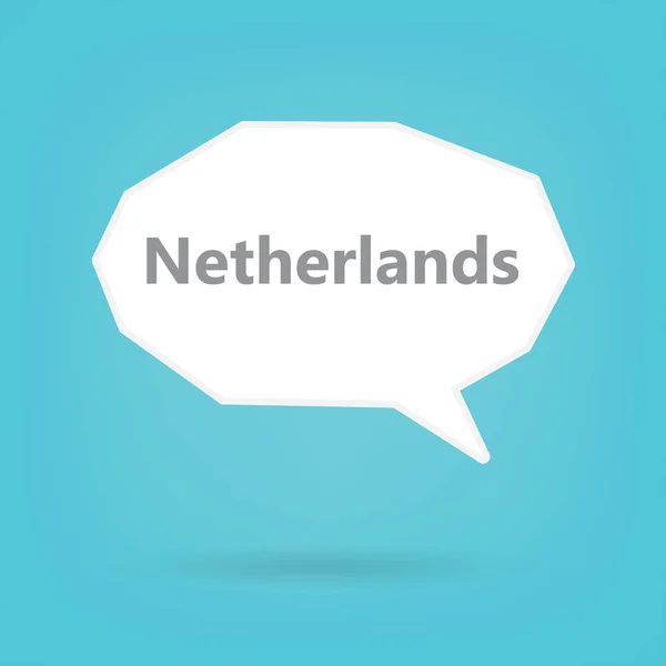 Países Bajos Palabra Sobre Discurso Burbuja Vector Ilustración — Vector de stock