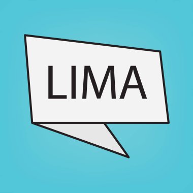 Lima kelime üzerinde bir etiket-vektör çizim