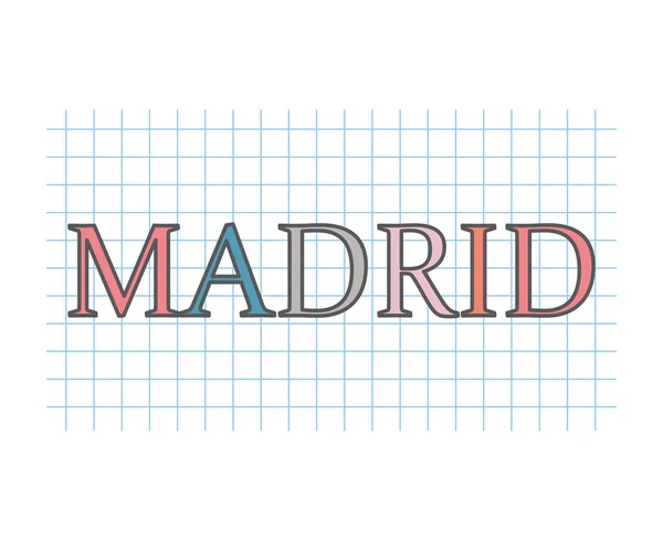 Madrid Sobre Papel Cuadros Textura Vector Ilustración — Archivo Imágenes Vectoriales