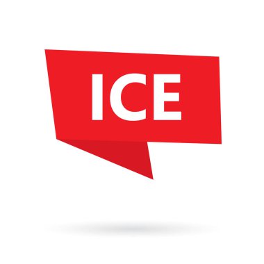 Buz (ın Case of acil) kısaltma bir etiket-vektör çizim üzerinde