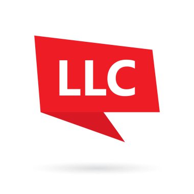 LLC (Limited Şirket) kısaltma bir konuşma balonu-vektör çizim üzerinde