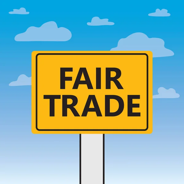 Fair Trade Written Billboard Vector Illustration — Stock Vector