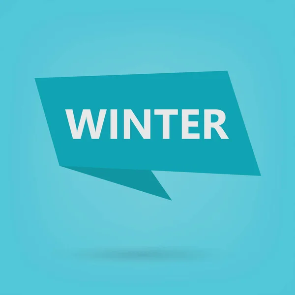 Λέξη Χειμώνας Ένα Αυτοκόλλητο Διανυσματικά Εικονογράφηση — Διανυσματικό Αρχείο
