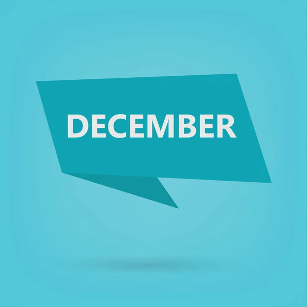 December Word Een Sticker Vector Illustratie — Stockvector