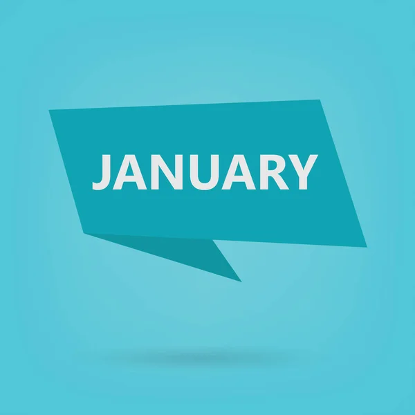 Januari Word Een Sticker Vector Illustratie — Stockvector