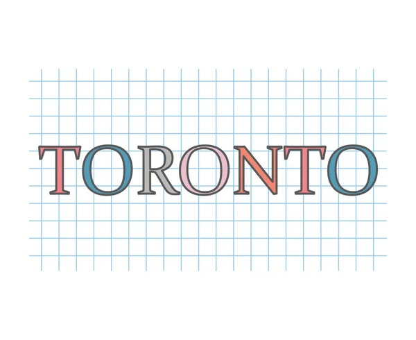 Toronto Szó Kockás Papír Textúra Vektor Illusztráció — Stock Vector
