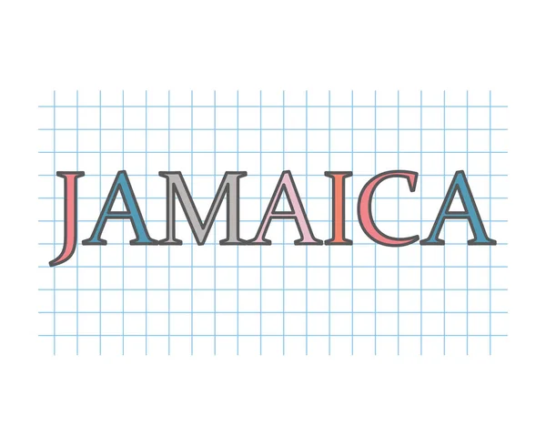 Jamaica Word Checkered Paper Texture Vector Illustration — Stock Vector