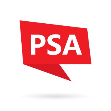 PSA (prostat spesifik antijen) kısaltma bir konuşma balonu-vektör çizim üzerinde