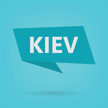 Kiev kelime üzerinde bir etiket-vektör çizim