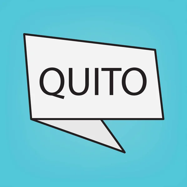 Quito Word Een Sticker Vector Illustratie — Stockvector