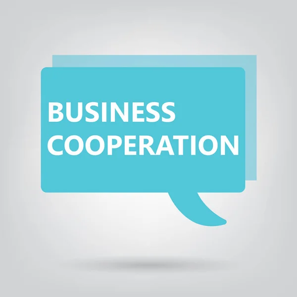 Cooperação Empresarial Escrito Uma Ilustração Vetor Bolha Discurso — Vetor de Stock