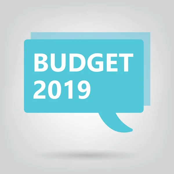 Presupuesto 2019 Escrito Discurso Burbuja Ilustración Vectorial — Archivo Imágenes Vectoriales