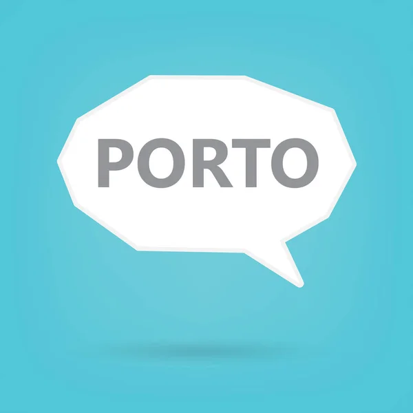 Palavra Porto Sobre Uma Ilustração Vetor Bolha Fala — Vetor de Stock