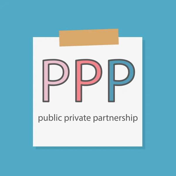 Private Partnerschappen Ppp Publiek Geschreven Een Notebook Papier Vector Illustratie — Stockvector