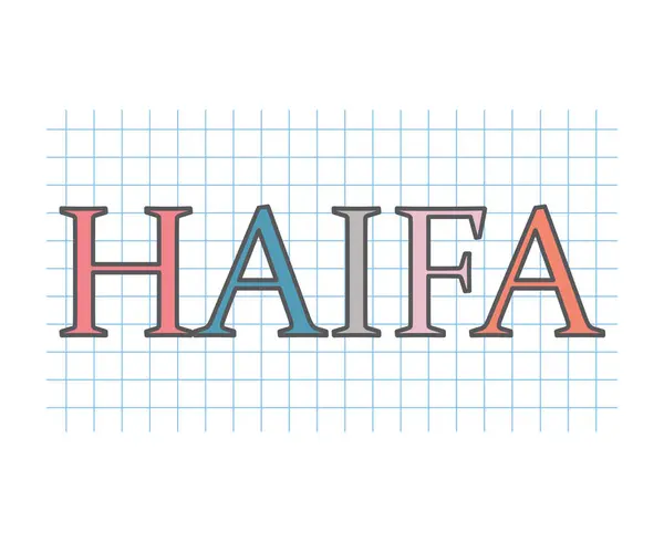 Haifa Palabra Sobre Textura Papel Cuadros Vector Ilustración — Vector de stock