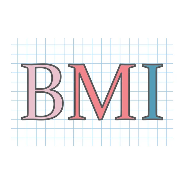 Bmi Body Mass Index Akronym Geschrieben Auf Kariertem Papierblatt — Stockvektor