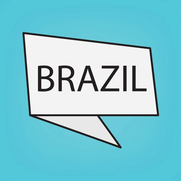 Brezilya Kelime Üzerinde Bir Etiket Vektör Çizim — Stok Vektör