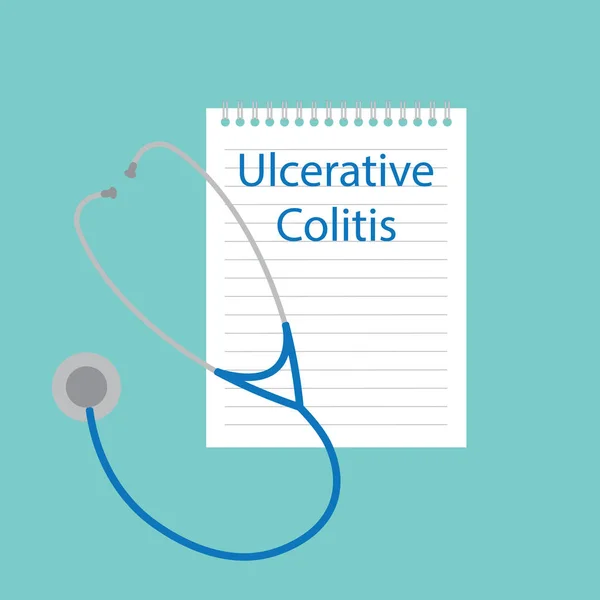 Colitis Ulcerosa Geschreven Een Notebook Vector Illustratie — Stockvector
