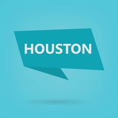 Houston kelime üzerinde bir etiket-vektör çizim