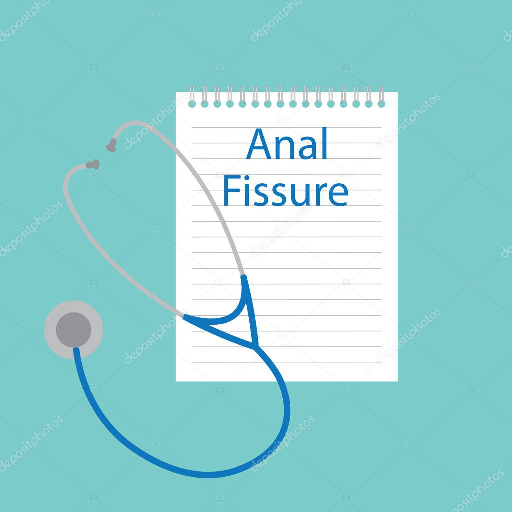 Anal fissure written in a notebook- vector illustration