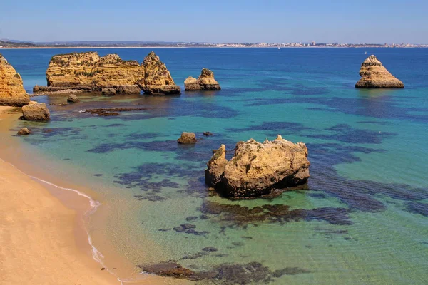 Красивый Пляж Донна Ана Лагосе Алгарве Португалия — стоковое фото