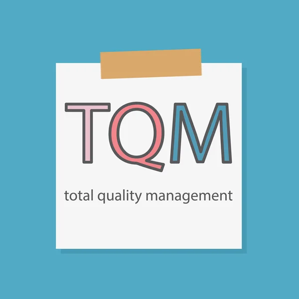 Tqm Total Quality Management Написан Бумажной Иллюстрации Ноутбука — стоковый вектор