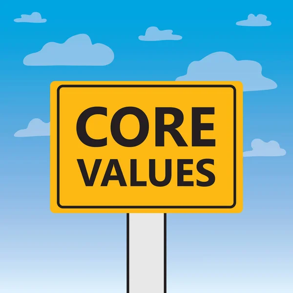 Core Values Written Billboard Vector Illustration — Διανυσματικό Αρχείο