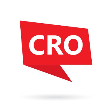 CRO (dönüşüm oranı optimizasyon) kısaltma bir konuşma balonu-vektör çizim üzerinde