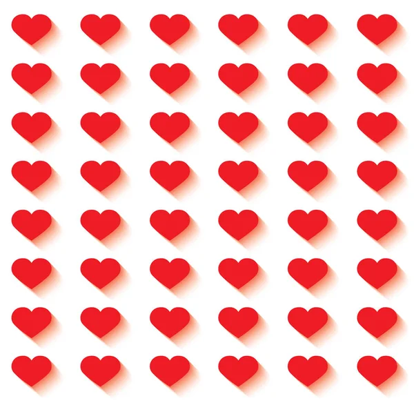 Red Hearts Background Happy Valentine Day Vector Illustratio — стоковый вектор