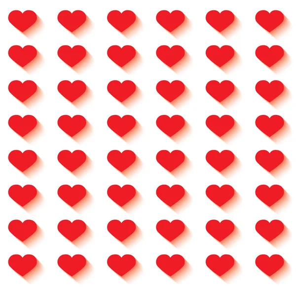 Fondo Corazones Rojos Feliz Día San Valentín Vector Ilustratio — Vector de stock