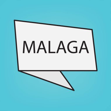 Malaga kelime üzerinde bir etiket-vektör çizim