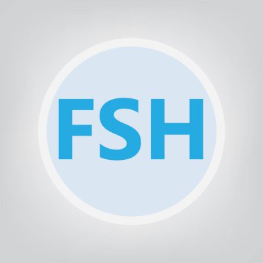FSH (Follicle-stimulating hormone) acronym- vector illustration clipart