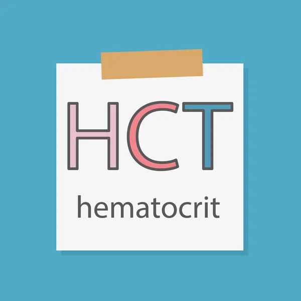 Hematocrito Hct Escrito Cuaderno Papel Vector Ilustración — Archivo Imágenes Vectoriales