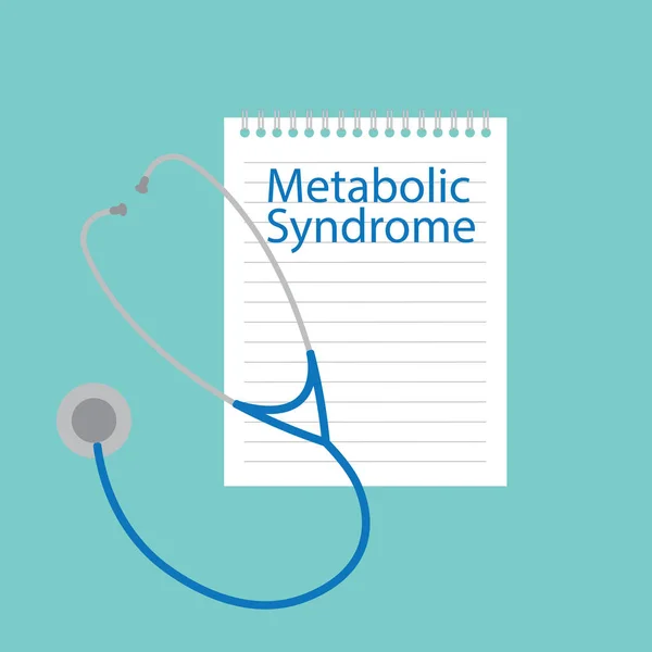 Zespół Metaboliczny Napisane Ilustracja Notebook Wektor — Wektor stockowy