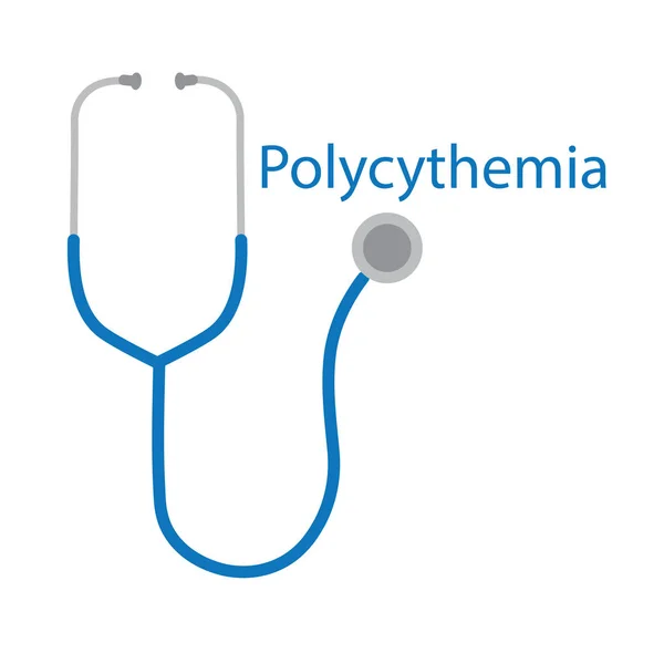 Polycythemia Word Stethoscope Icon Vector Illustration — Stock Vector