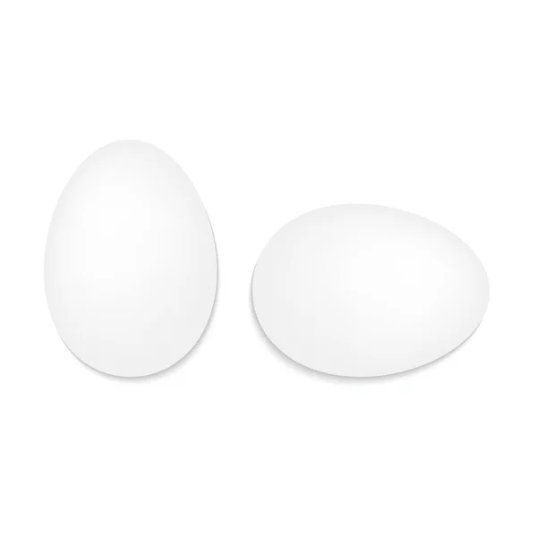 Ovos Brancos Sobre Fundo Branco Ilustração Vetorial — Vetor de Stock